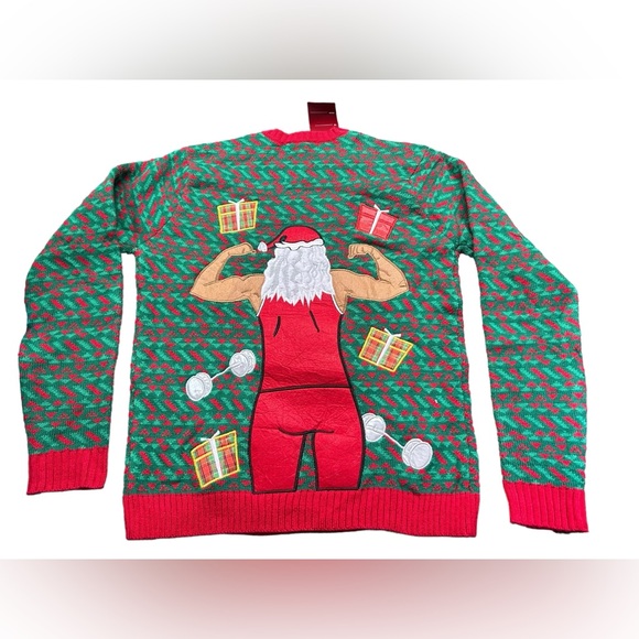 BLIZZARD BAY mens ugly Christmas weight lifting holiday sweater Size Medium NWT - Picture 7 of 7